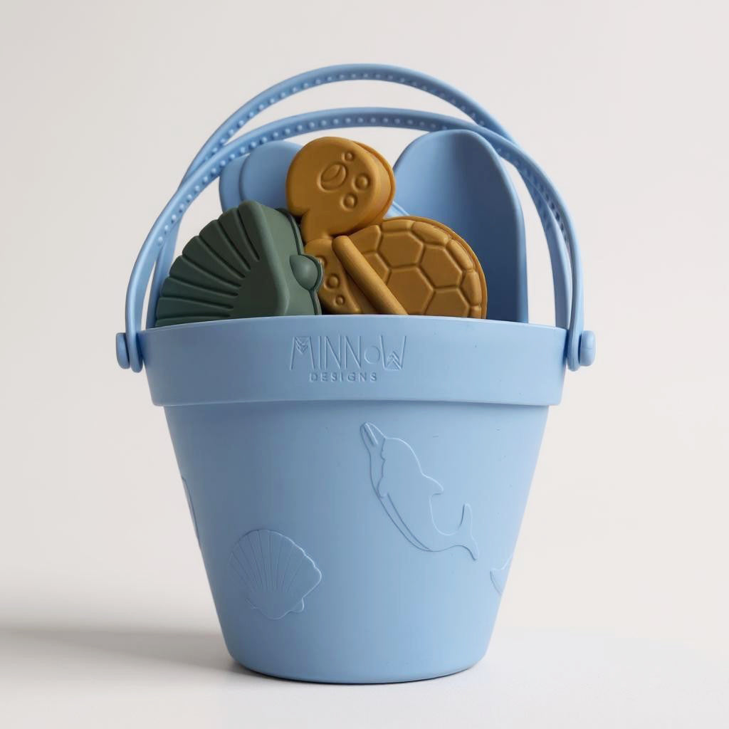 Silicone Beach Bucket Set (Light Blue)