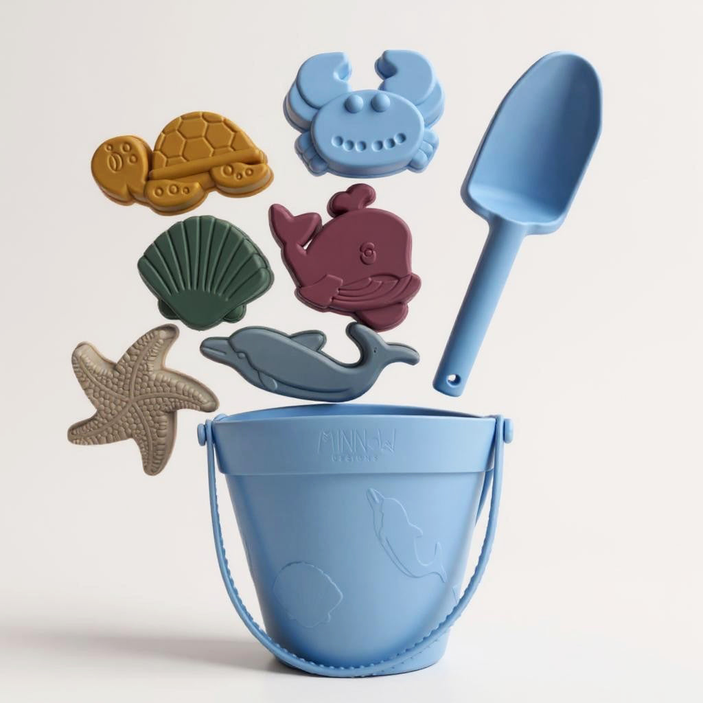 Silicone Beach Bucket Set (Light Blue)