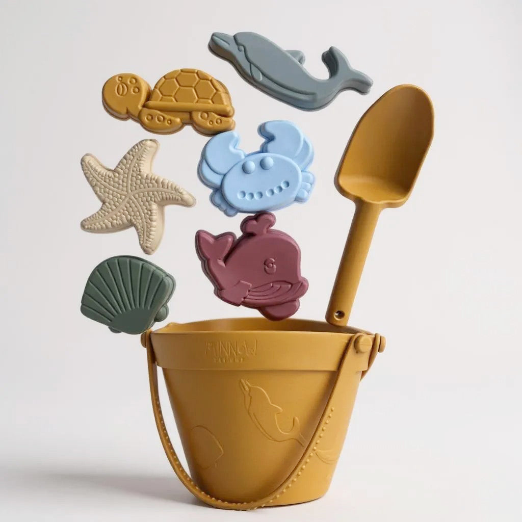 Silicone Beach Bucket Set (Mustard)