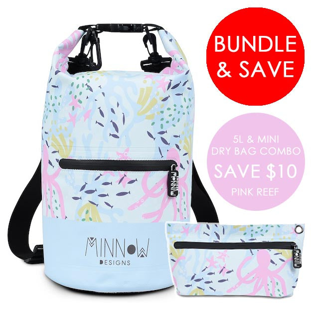 5L & MINI DRY BAG COMBO (PINK REEF)