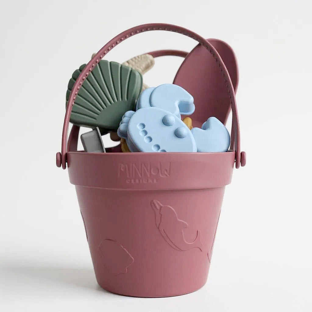 Silicone Beach Bucket Set (Dark Pink)